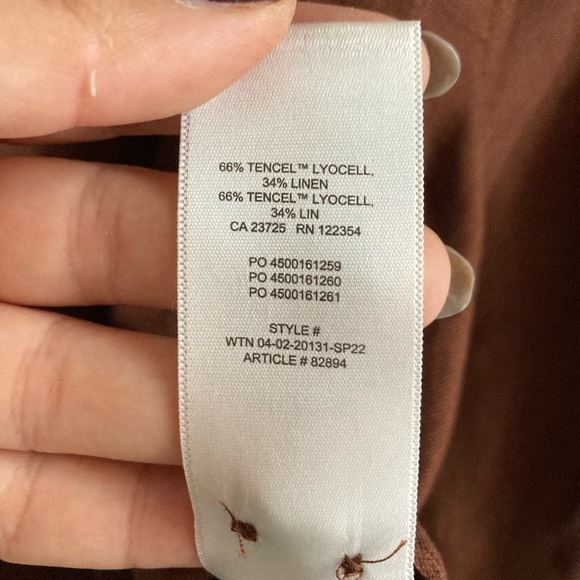 Wilfred linen blend cropped cocoa shirt medium - Picture 4 of 4